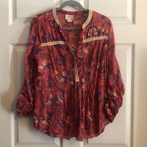 Anthropology, Maeve size 12, 3/4 length blouse